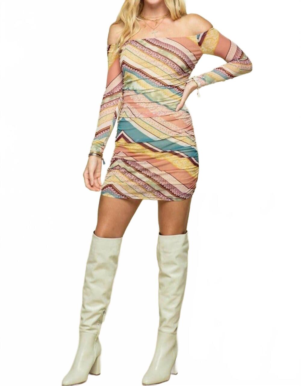NEW STYLE RACK midnight mirage mesh mini dress in mauve